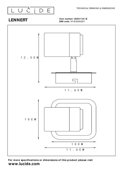 Lucide LENNERT - Plafondspot - LED Dimb. - GU10 - 1x5W 3000K - Mat chroom - technisch